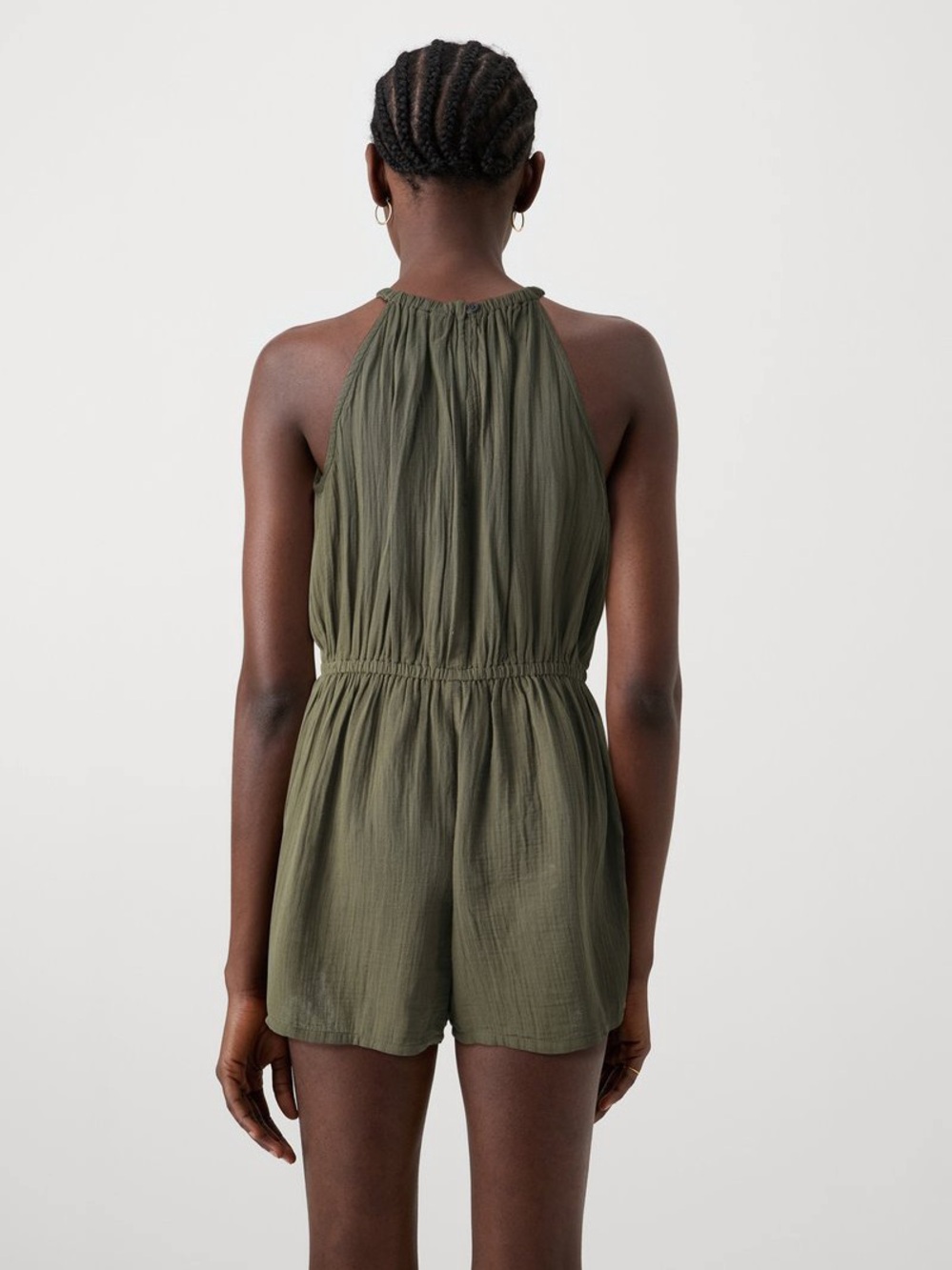 GAP Gauze Halter Romper/Olive/ Small